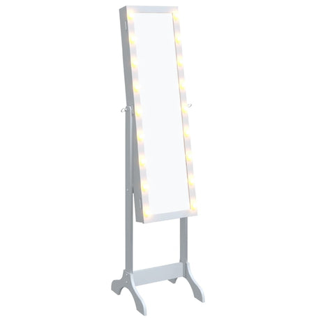 Vidaxx Spiegel freistehend mit LEDs 34x37x146 cm weiß