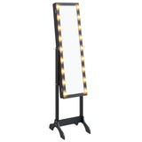 Vidaxx freistehender Spiegel mit LEDs 34x37x146 cm schwarz