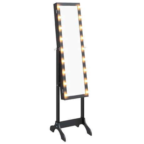 Vidaxx freistehender Spiegel mit LEDs 34x37x146 cm schwarz