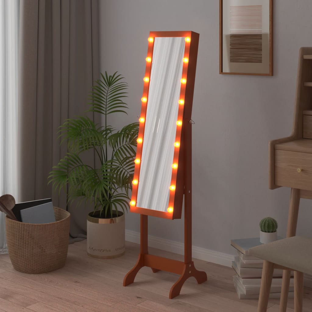 Vidaxx freistehender Spiegel mit LEDs 34x37x146 cm