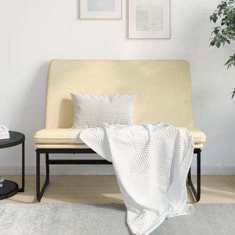 Vidaxl bankje 100x75x76 cm stof crèmekleurig