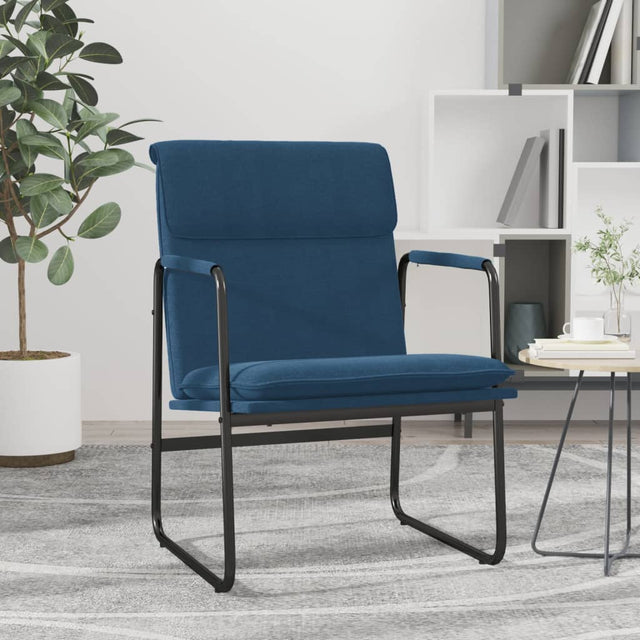 Vidaxl loungestoel 55x64x80 cm stof blauw
