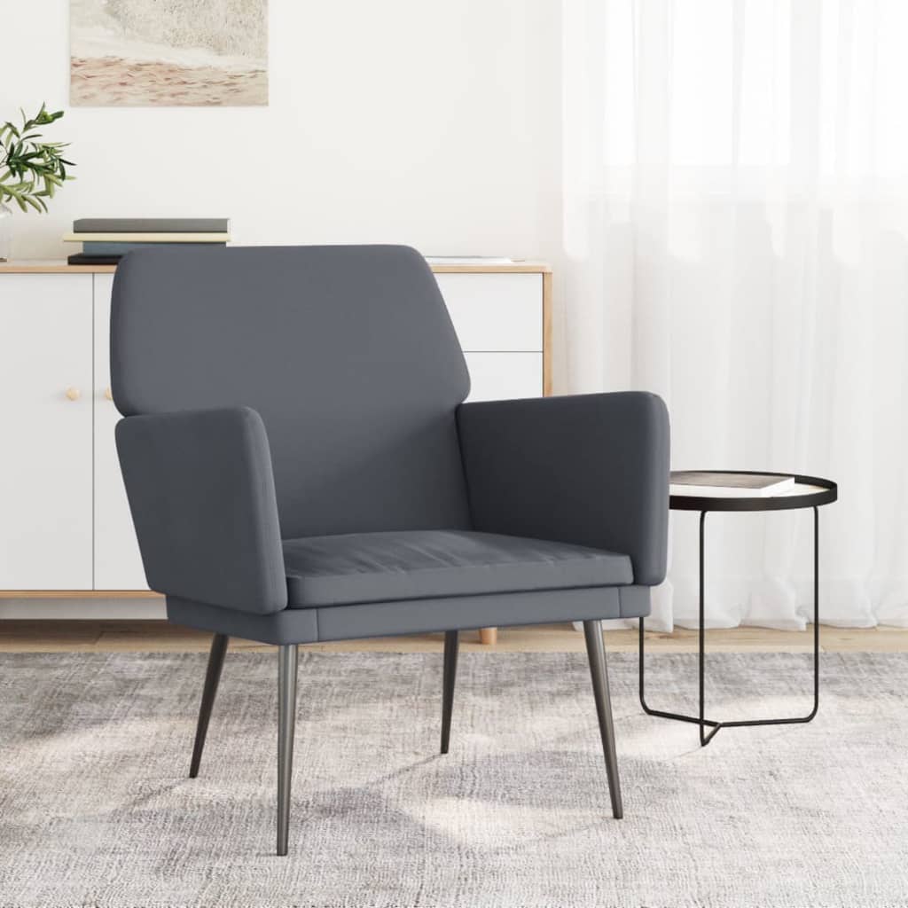 Vidaxl fauteuil 62x79x79 cm fluweel donkergrijs