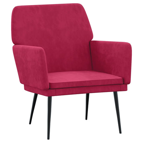Vidaxl fauteuil 62x79x79 cm fluweel wijnrood