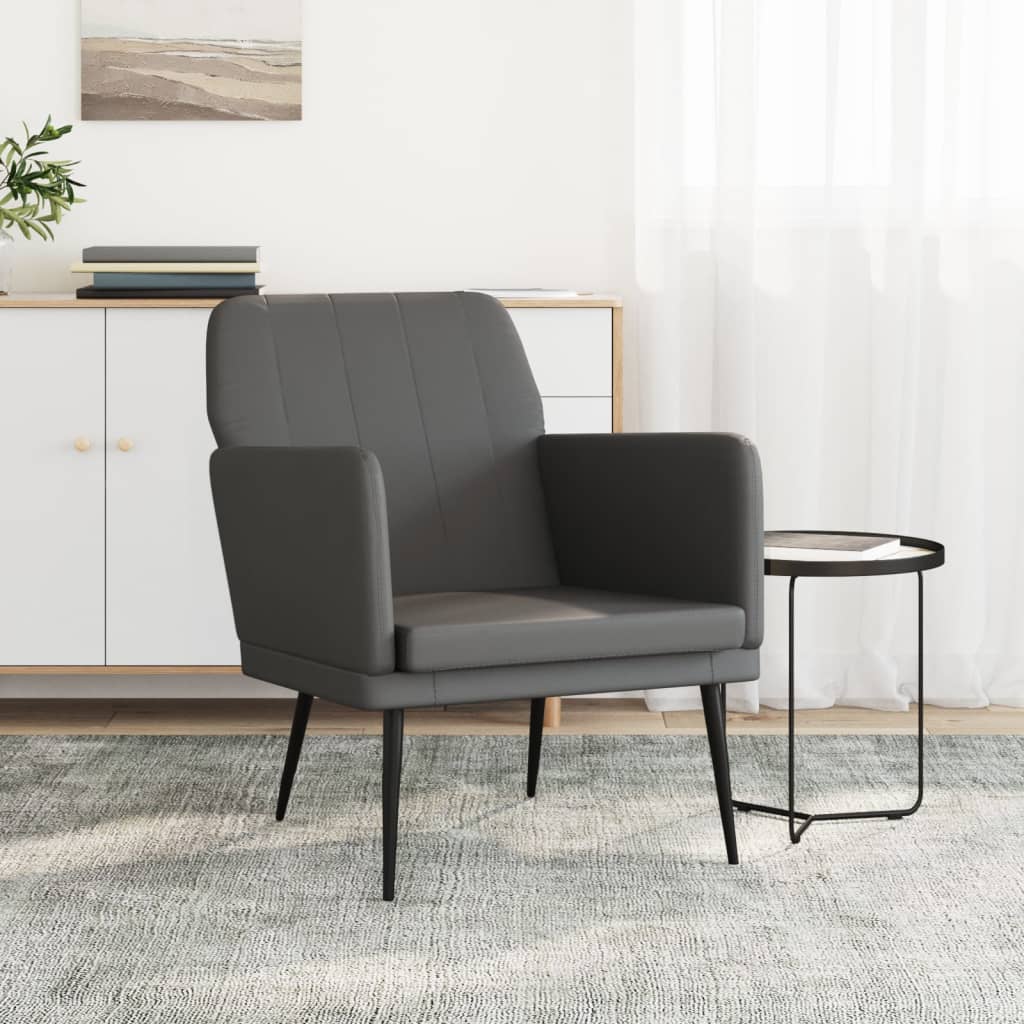 Vidaxl fauteuil 61x78x80 cm kunstleer grijs