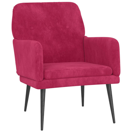 Vidaxl fauteuil 62x79x79 cm fluweel wijnrood