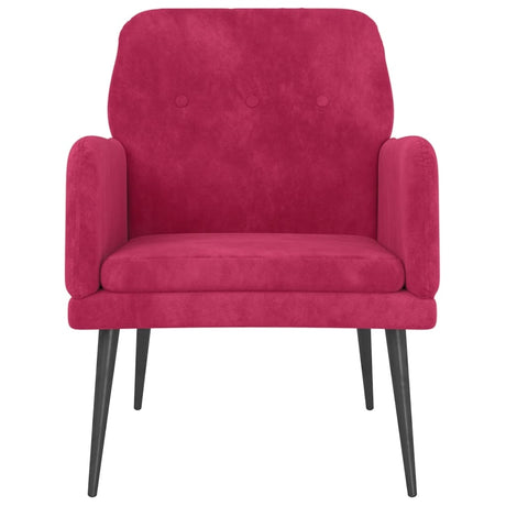 Vidaxl fauteuil 62x79x79 cm fluweel wijnrood