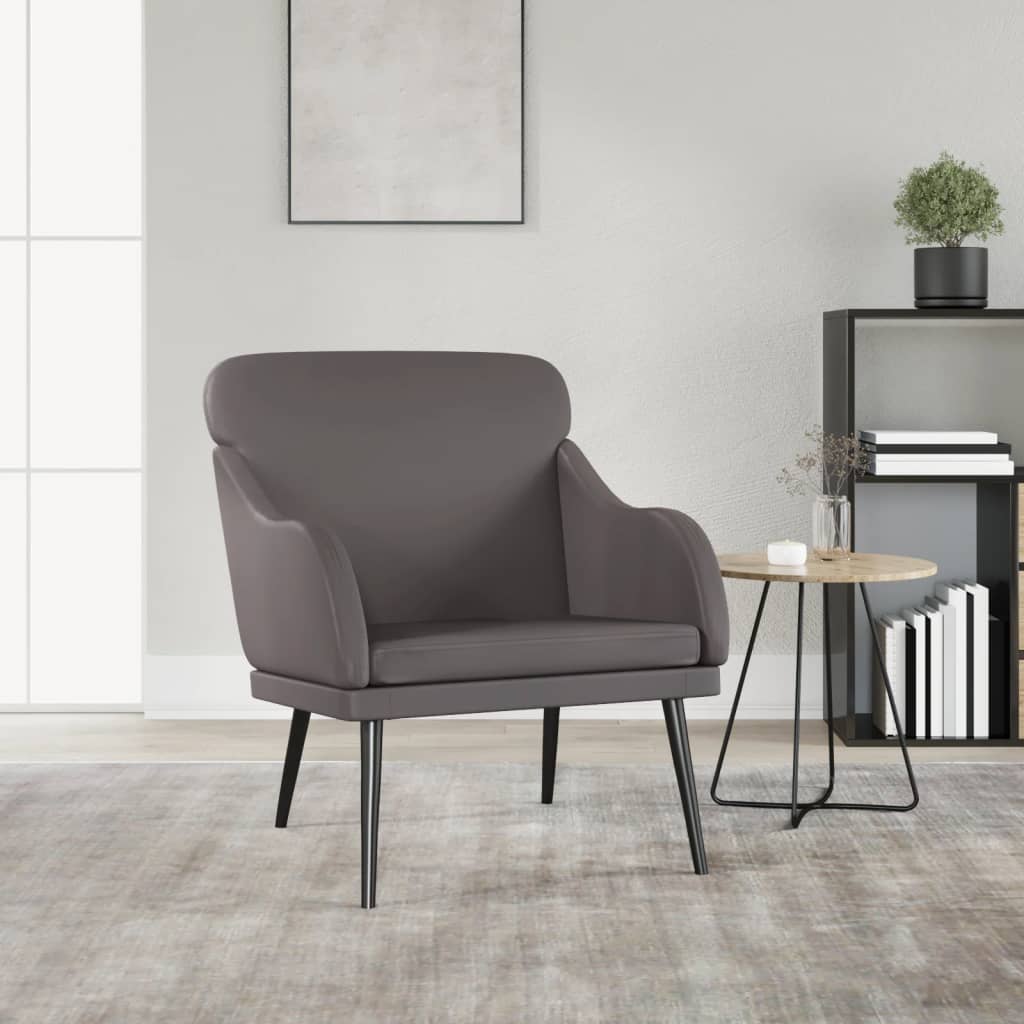 Vidaxl fauteuil 63x76x80 cm kunstleer grijs