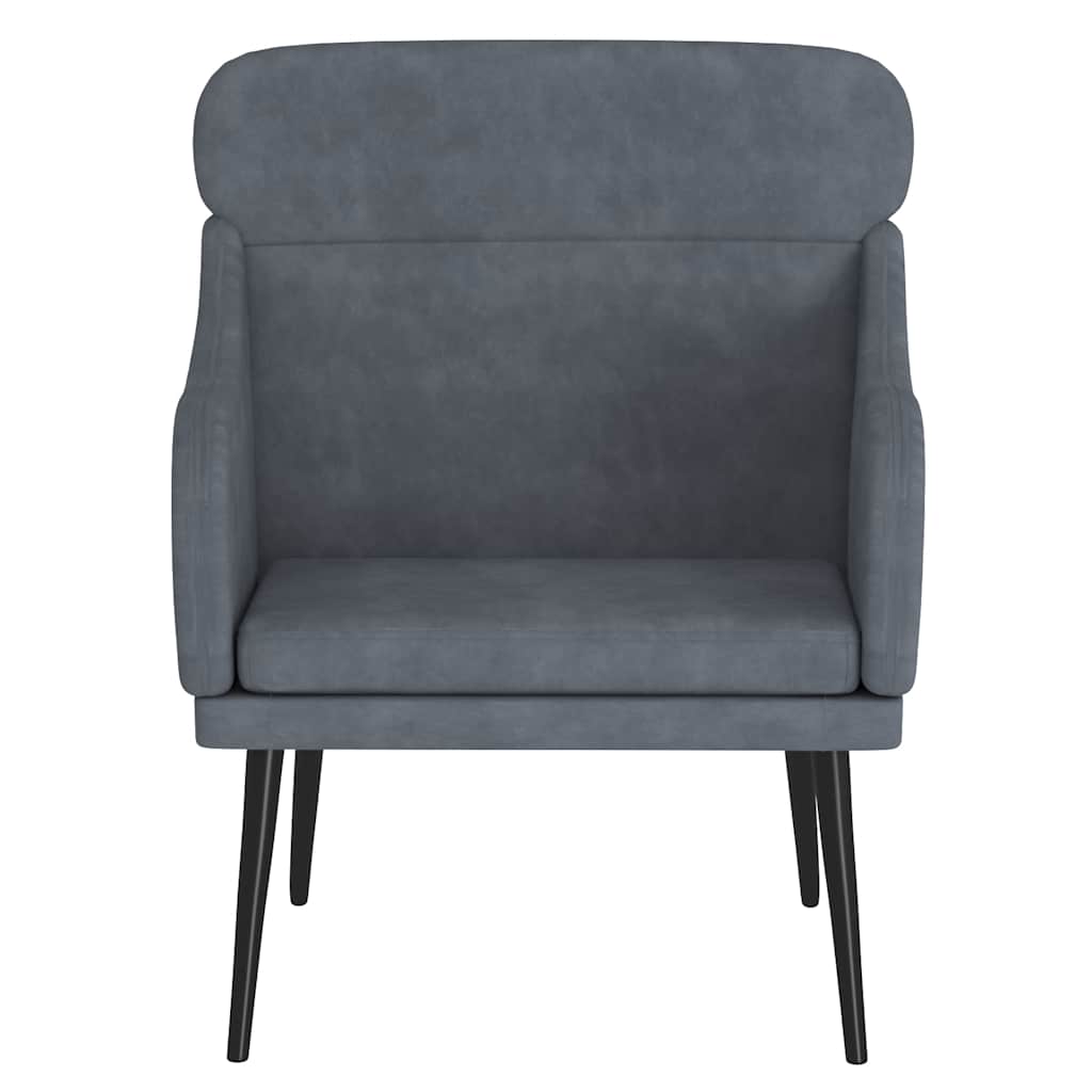 Vidaxl fauteuil 63x76x80 cm fluweel donkergrijs