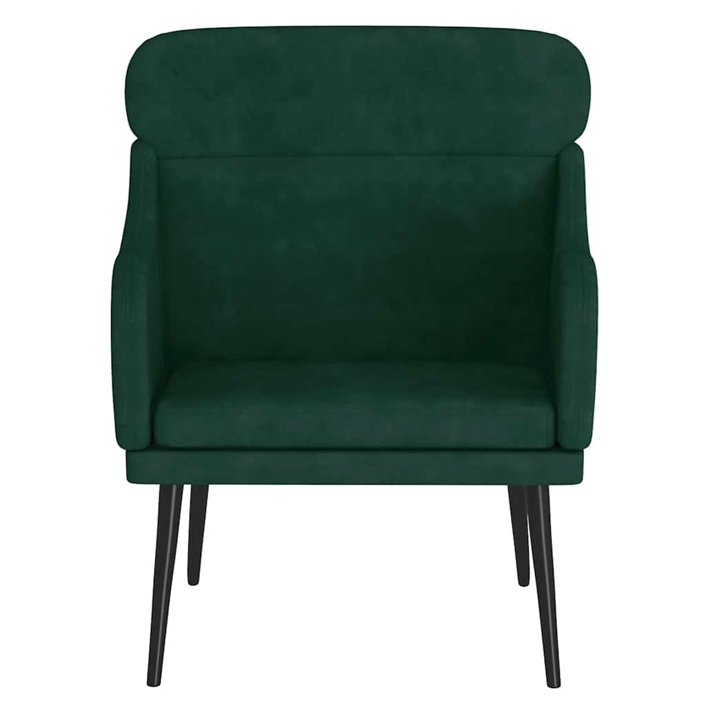 Vidaxl fauteuil 63x76x80 cm fluweel donkergroen