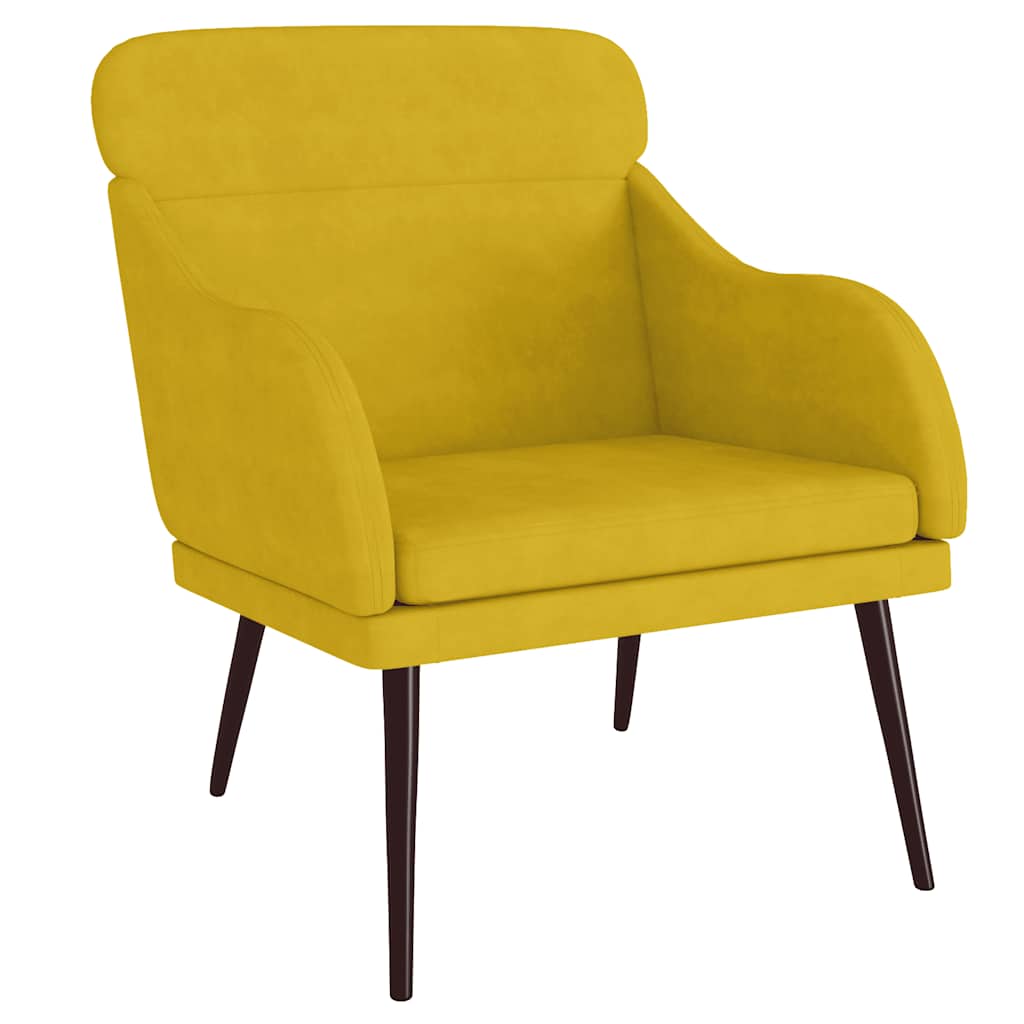 Vidaxl fauteuil 63x76x80 cm fluweel geel