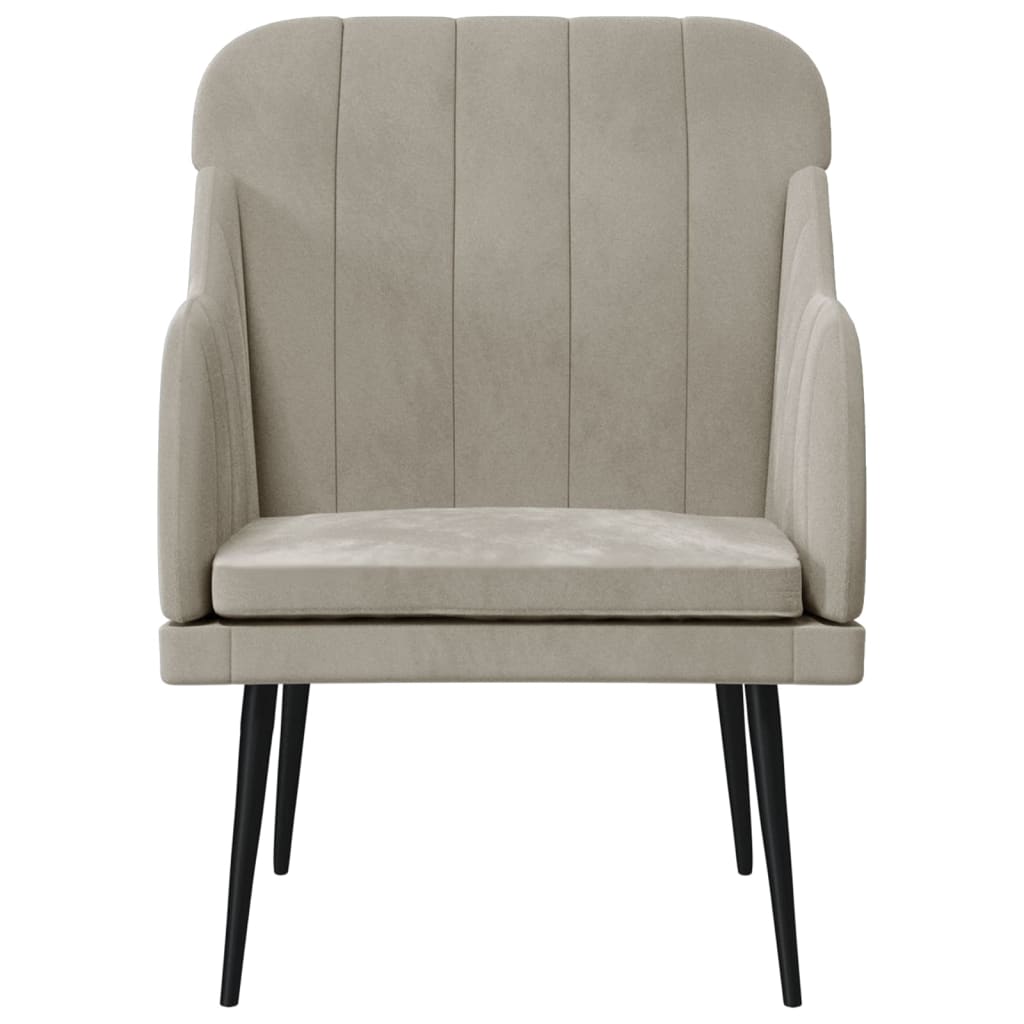 Vidaxl fauteuil 63x76x80 cm fluweel lichtgrijs