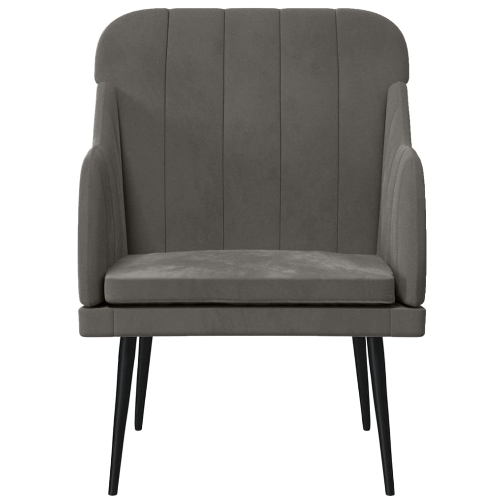 Vidaxl fauteuil 63x76x80 cm fluweel donkergrijs