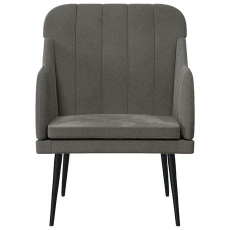 Vidaxl fauteuil 63x76x80 cm fluweel donkergrijs