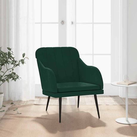 Vidaxl fauteuil 63x76x80 cm fluweel donkergroen
