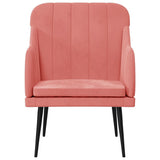 Vidaxl fauteuil 63x76x80 cm fluweel roze