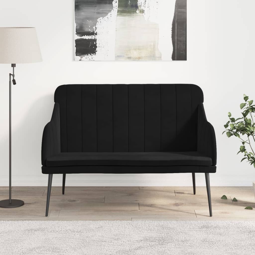 Vidaxl bankje 110x76x80 cm fluweel zwart