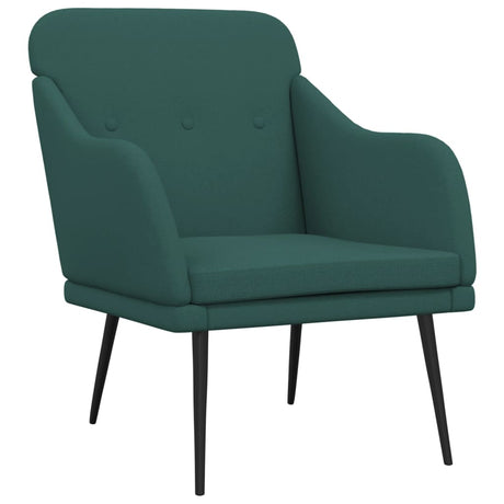 Vidaxl fauteuil 63x76x80 cm stof donkergroen