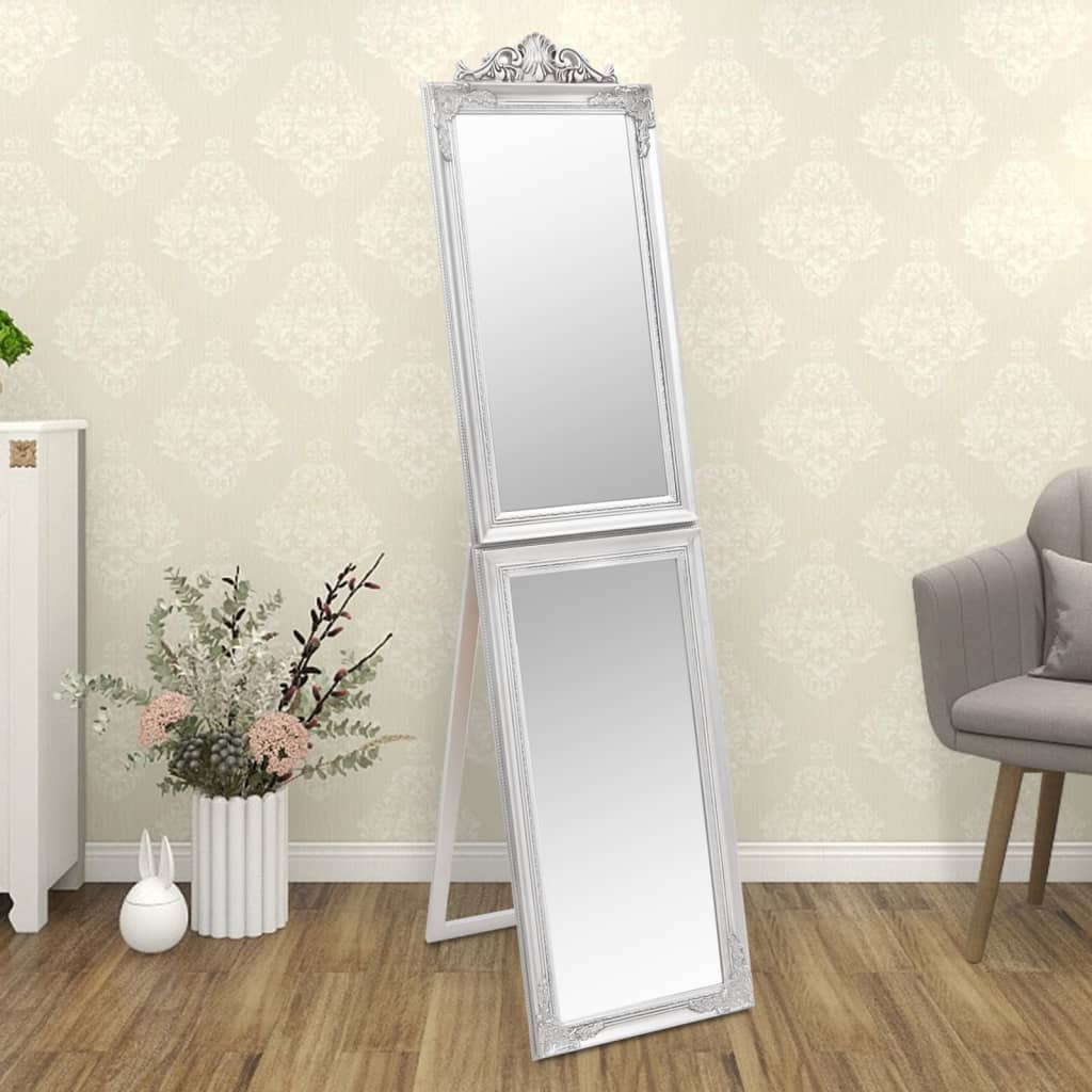 Vidaxx Spiegel freistehend 45x180 cm weiß silber