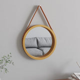 VidaXL Wandspiegel mit Band Ø 35 cm goldfarben