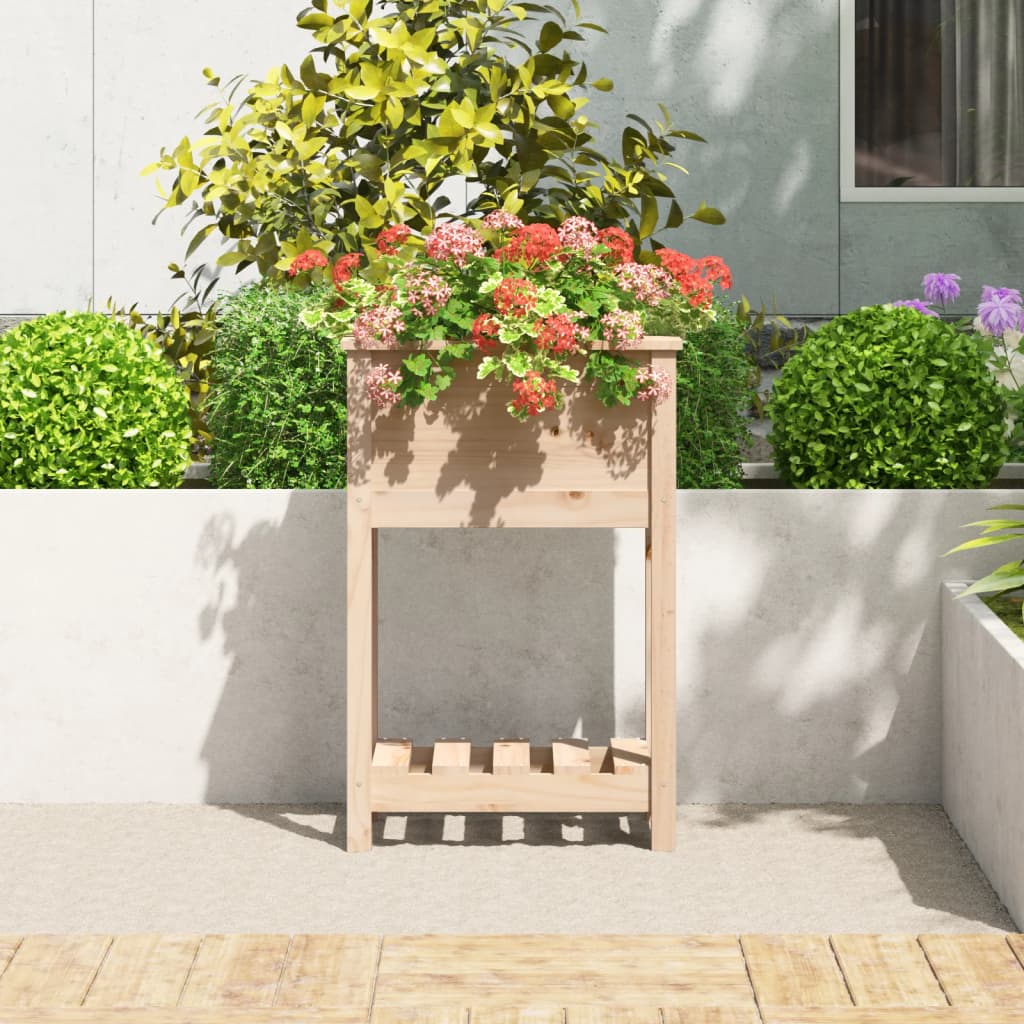 Vidaxx Pflanzgefäß mit Ablage 54x34,5x81 cm massives Kiefernholz