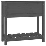 Vidaxx Pflanzgefäß mit Ablage 82,5x34,5x81 cm massives Kiefernholz grau