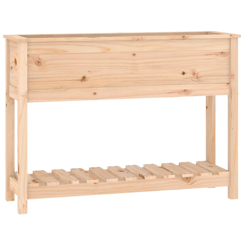 Vidaxx Pflanzgefäß mit Ablage 111,5x34,5x81 cm massives Kiefernholz