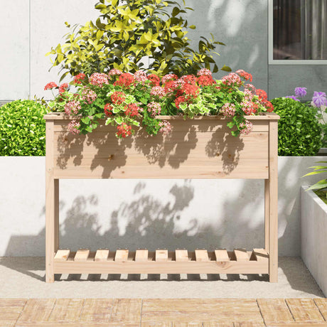 Vidaxx Pflanzgefäß mit Ablage 111,5x34,5x81 cm massives Kiefernholz