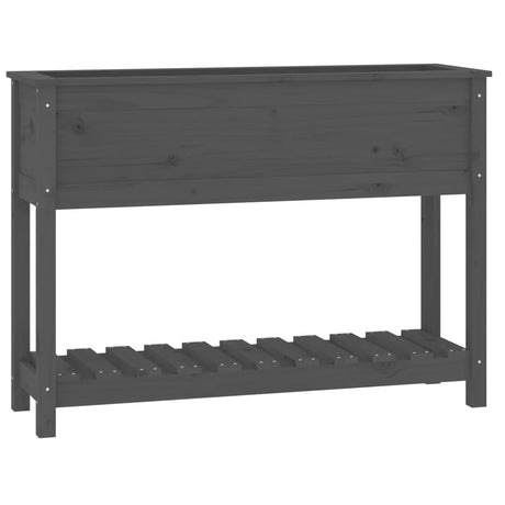 Vidaxx Pflanzgefäß mit Ablage 111,5x34,5x81 cm massives Kiefernholz grau