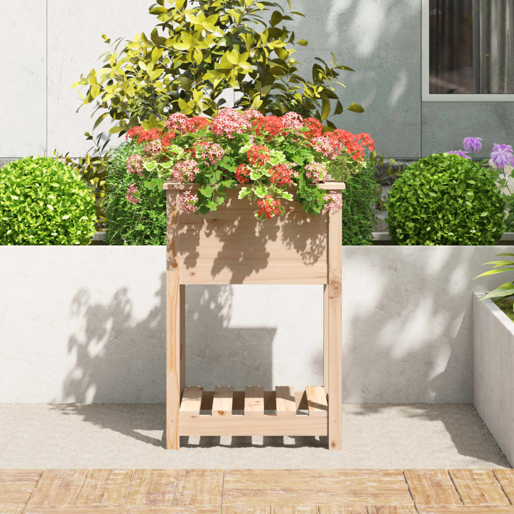 Vidaxx Pflanzgefäß mit Ablage 54x54x81 cm massives Kiefernholz
