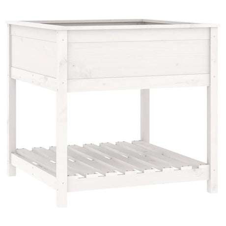 Vidaxx Pflanzgefäß mit Ablage 82,5x82,5x81 cm massives Kiefernholz weiß