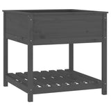 Vidaxx Pflanzgefäß mit Ablage 82,5x82,5x81 cm massives Kiefernholz grau