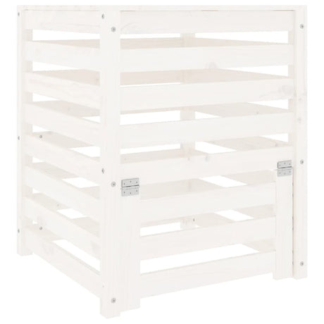 Vidaxx Kompostbehälter 63,5x63,5x77,5 cm massives Kiefernholz weiß