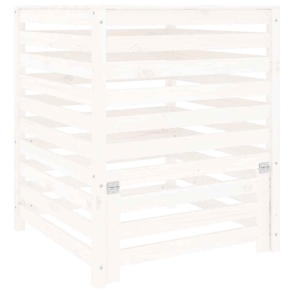 Vidaxx Kompostbehälter 82,5x82,5x99,5 cm massives Kiefernholz weiß