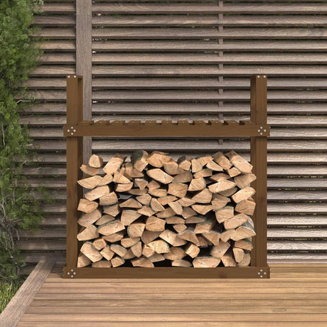 Vidaxx Kaminholzregal 110x35x108,5 cm massives Kiefernholz honigbraun