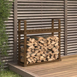 Vidaxx Kaminholzregal 110x35x108,5 cm massives Kiefernholz honigbraun