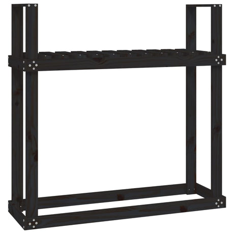 Vidaxx Kaminholzregal 110x35x108,5 cm massives Kiefernholz schwarz