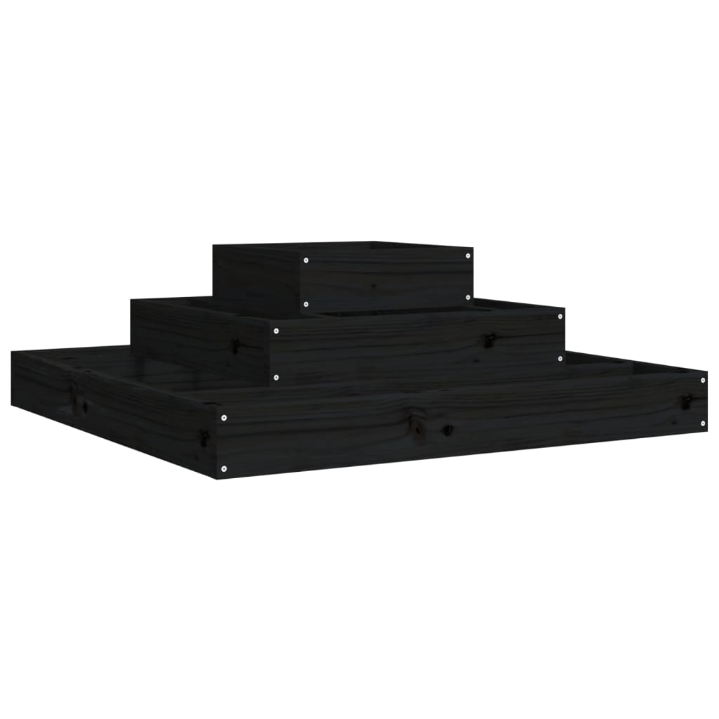 Vidaxx Pflanzgefäß 80x80x27 cm massives Kiefernholz schwarz