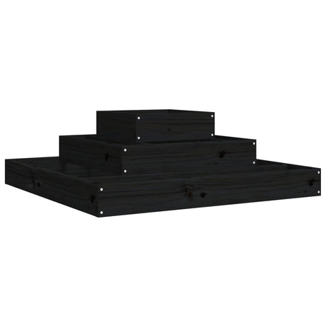 Vidaxx Pflanzgefäß 80x80x27 cm massives Kiefernholz schwarz