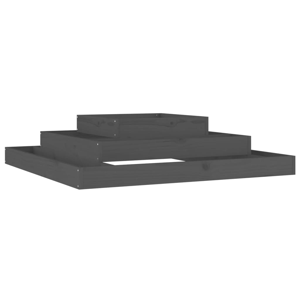 Vidaxx Pflanzgefäß 110x110x27 cm massives Kiefernholz grau