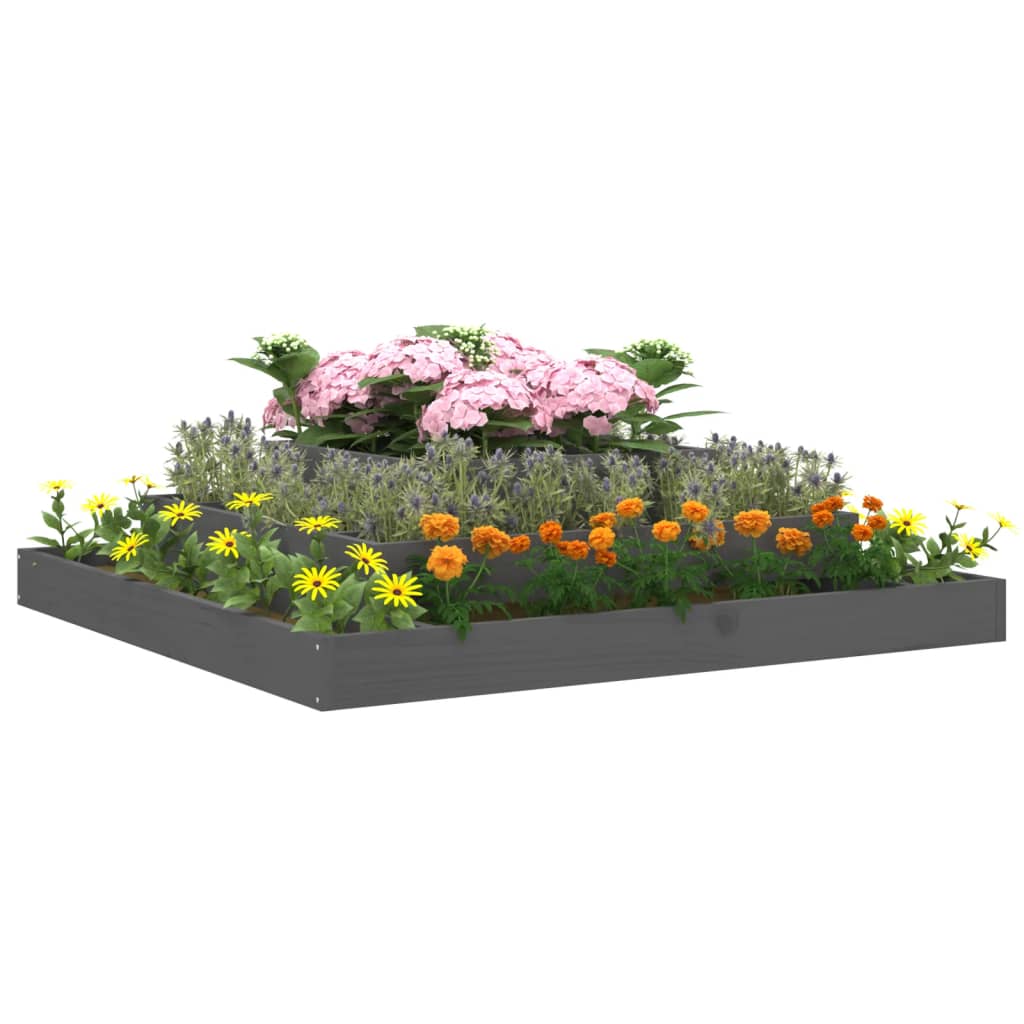 Vidaxx Pflanzgefäß 110x110x27 cm massives Kiefernholz grau