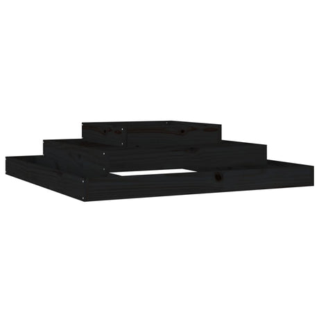 Vidaxx Pflanzgefäß 110x110x27 cm massives Kiefernholz schwarz