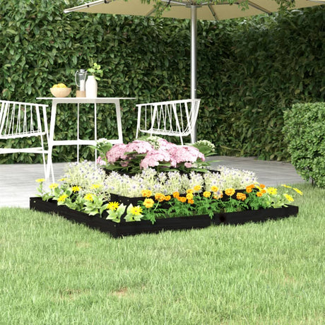 Vidaxx Pflanzgefäß 110x110x27 cm massives Kiefernholz schwarz