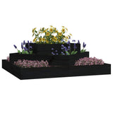 VidaXL Pflanzgefäß 83x83x27 cm massives Kiefernholz schwarz