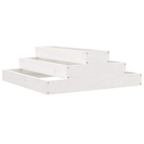 Vidaxx Pflanzgefäß 80x80x27 cm massives Kiefernholz weiß