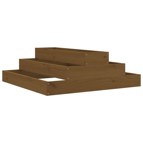 Vidaxx Pflanzgefäß 80x80x27 cm massives Kiefernholz honigbraun