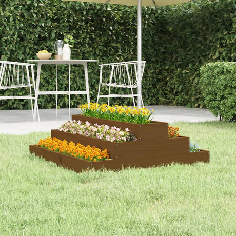 Vidaxx Pflanzgefäß 80x80x27 cm massives Kiefernholz honigbraun