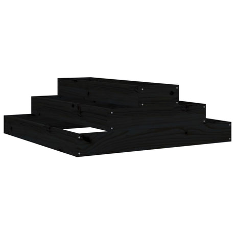 Vidaxx Pflanzgefäß 80x80x27 cm massives Kiefernholz schwarz