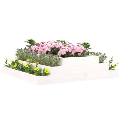Vidaxx Pflanzgefäß 110x110x27 cm massives Kiefernholz weiß