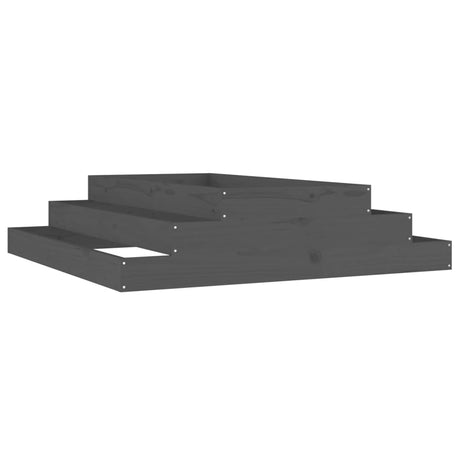 Vidaxx Pflanzgefäß 110x110x27 cm massives Kiefernholz grau